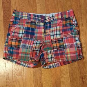J Crew Factory Patchwork Madras plaid Shorts Size 4